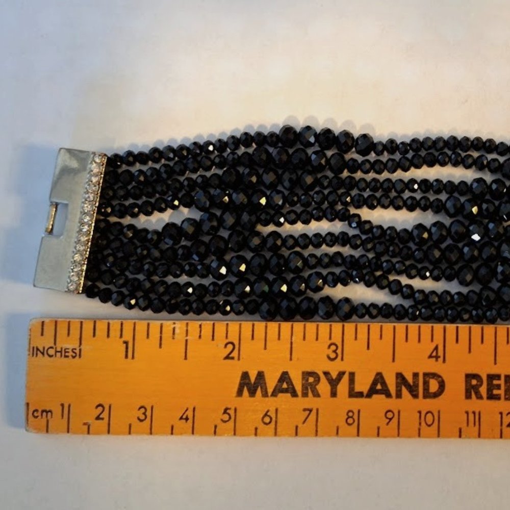 Charming Charlie's black beaded multi strand bracelet
